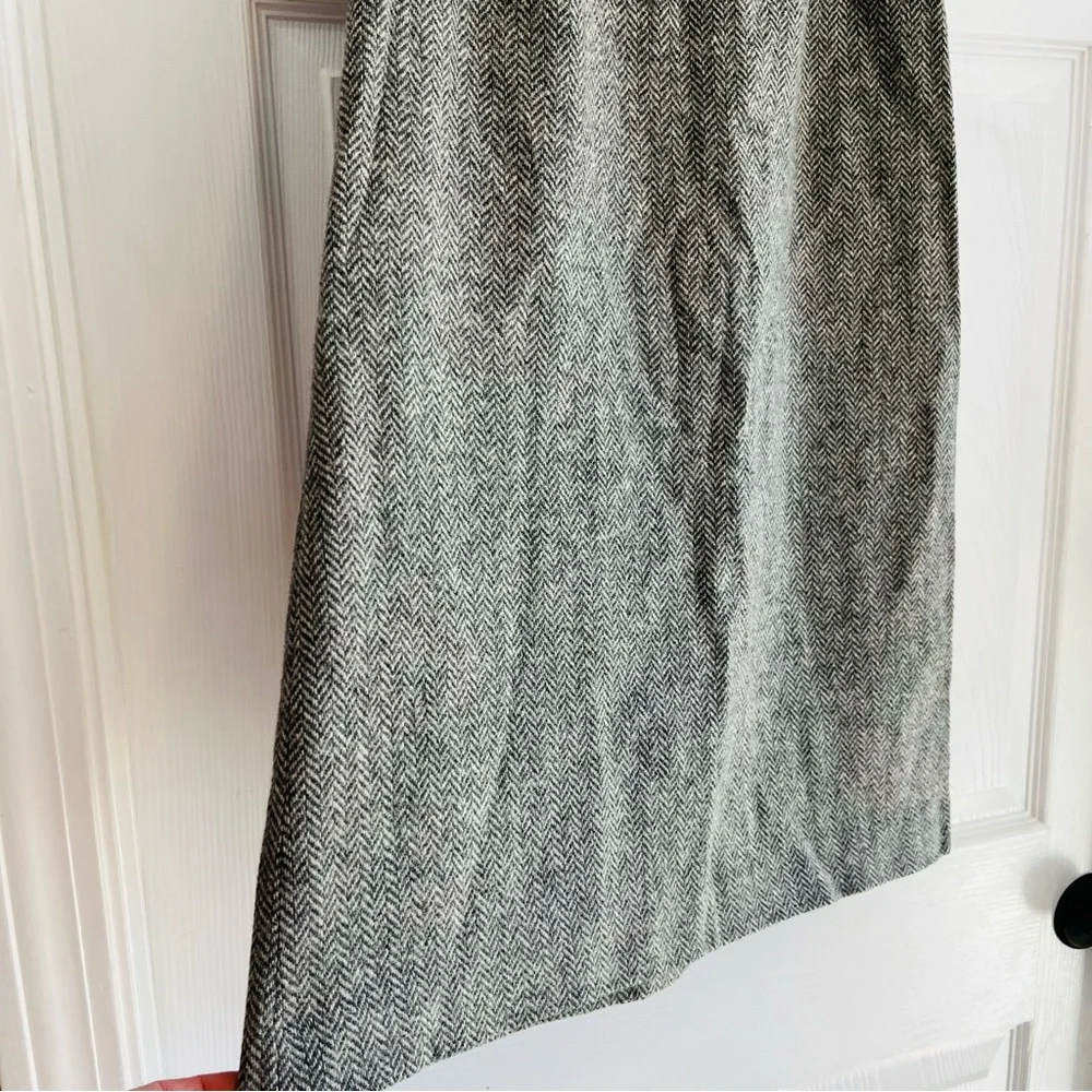 Vintage 70’s\80’s Prestige Boston Classic Gray Wool Blend Herringbone Skirt 10